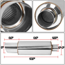 Load image into Gallery viewer, Universal 3.0" Tip Performance Exhaust Muffler 14.7" Length