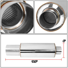 Load image into Gallery viewer, Universal 3" Round Cut Polish Exhaust Muffler Tip 14.7" Total Length