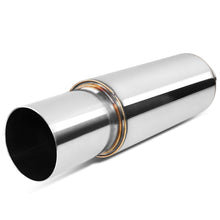 Load image into Gallery viewer, Universal Round Exhaust Muffler - 4.0" Tip, 2.5" Inlet, 18.5" Total Length