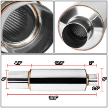 Load image into Gallery viewer, Universal Round Exhaust Muffler - 4.0" Tip, 2.5" Inlet, 18.5" Total Length
