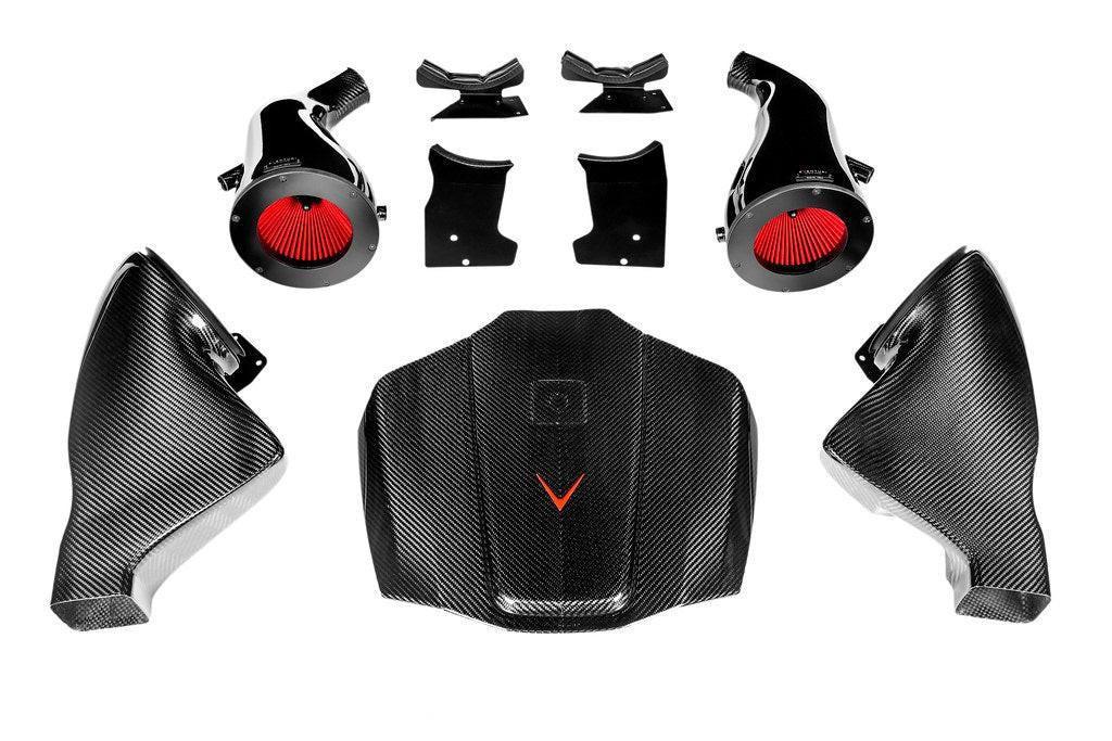 Eventuri C190 R190 AMG GT Black Carbon Intake + Engine Cover - Gloss Carbon - EVE-AMGGT-CF-INT