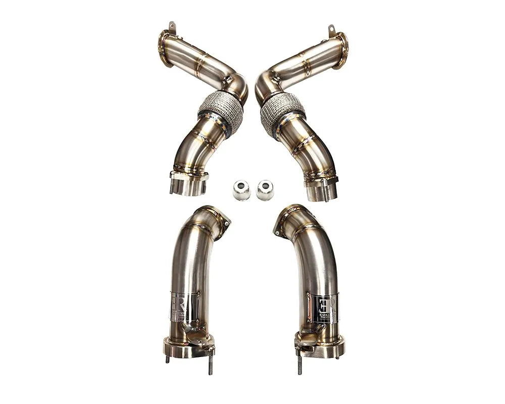 S68 Engine Catless Downpipes Full Kit - Brushed Finish (BM-EXH033S)