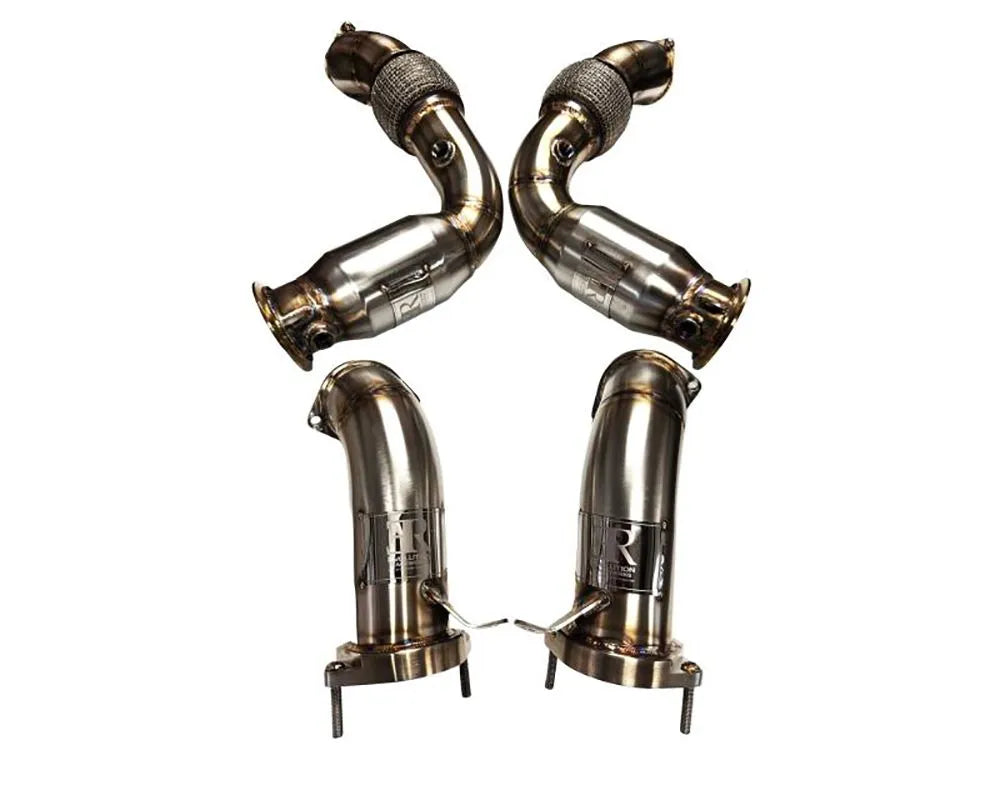 S68 Engine 200 CEL Catted Downpipes Full Kit- Brushed Finish (BM-EXH032SCAT)