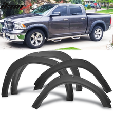 Load image into Gallery viewer, 2009-2018 Dodge Ram 1500 Pocket Rivet Textured Black Fender Flares PP