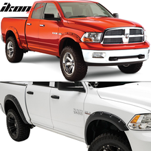 Load image into Gallery viewer, 2009-2018 Dodge Ram 1500 Pocket Rivet Black Side Fender Flares PP 4PCS