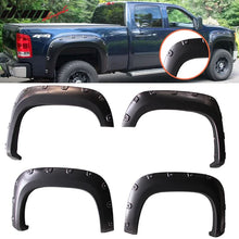 Load image into Gallery viewer, 2007-2013 GMC Sierra 1500 6.7 8.2Ft Long Bed Black Fender Flare PP 4PC