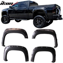 Load image into Gallery viewer, 2007-2013 GMC Sierra 1500 6.7 8.2Ft Long Bed Black Fender Flare PP 4PC