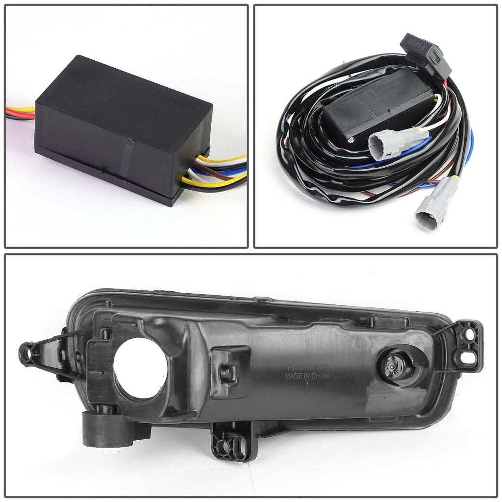2015-2017 Ford Focus LED DRL Fog Lights w/ Bezel Black Yellow