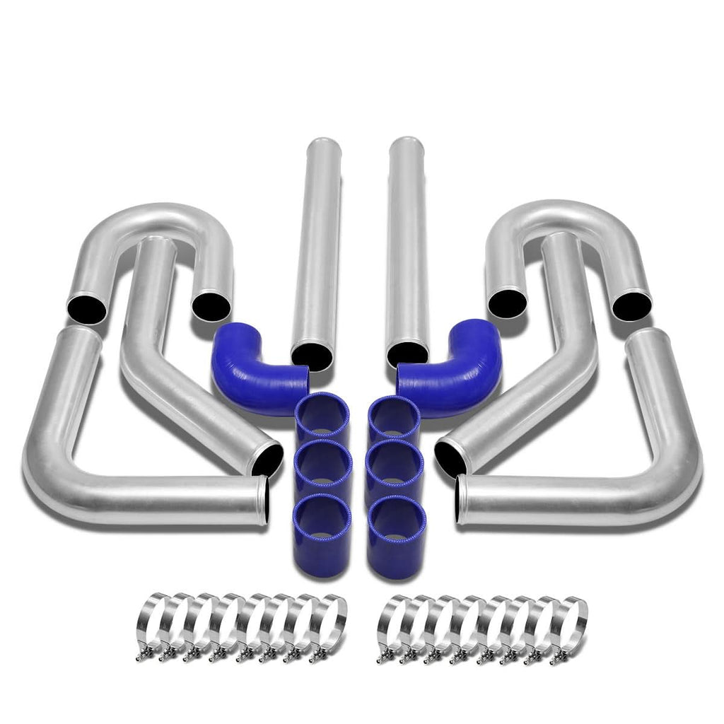 Universal 2.75" Aluminum Intercooler Piping Kit - 8PC with Clamps