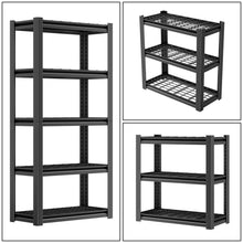 Load image into Gallery viewer, 35.4" W x 15.7" D x 72" H Steel Garage Shelves Powdercoated Black