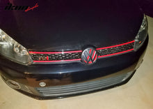 Load image into Gallery viewer, Fits 10-14 Golf MK6 Mesh GTI Black Red Front Grille Logo Base - ABS