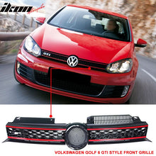 Load image into Gallery viewer, Fits 10-14 Golf MK6 Mesh GTI Black Red Front Grille Logo Base - ABS