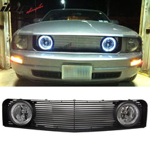 Load image into Gallery viewer, 2005-2009 Ford Mustang Black Mesh Front Upper Grille Halo Fog Lights