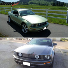 Load image into Gallery viewer, 2005-2009 Ford Mustang Black Mesh Front Upper Grille Halo Fog Lights