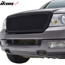 Load image into Gallery viewer, 2004-2008 Ford F150 All Black Mesh Style Front Bumper Hood Grille ABS