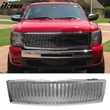 Load image into Gallery viewer, 2007-2013 Chevy Silverado 1500 Front Vertical Hood Grille Chrome ABS