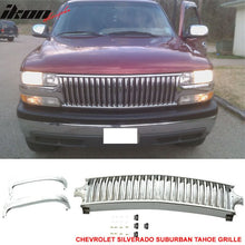 Load image into Gallery viewer, 1999-2002 Chevy Silverado Suburban Tahoe Vertical Chrome Grille ABS