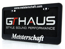 Load image into Gallery viewer, Meisterschaft License Frame + GTHAUS License Plate Package