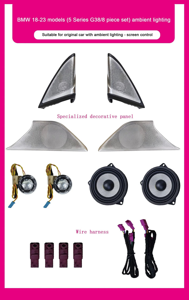 BMW 5 Series G30 / G31 / G32 / G38 Interior 64-Color LED Ambient Light Kit 2018 - 2023
