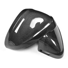 Load image into Gallery viewer, Audi A4 B9 Carbon Fiber Gloss Black Side Mirror Covers With Lane Assist Hole 2017