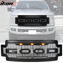 Load image into Gallery viewer, 2017-2019 F-250 F-350 R Style Front Bumper Hood Grille Matte Black