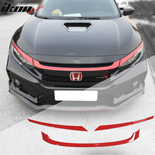 Load image into Gallery viewer, 2016-2021 Honda Civic Type R Style Red 3Pc Grille Trim ABS