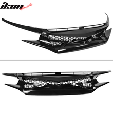 Load image into Gallery viewer, 2016-2021 Honda Civic IKON Style Gloss Black Front Bumper Grille ABS
