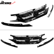 Load image into Gallery viewer, 2016-2021 Honda Civic 10th Gen Mesh Gloss Black Front Bumper Car Grill