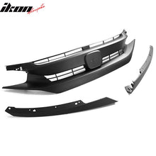 Load image into Gallery viewer, 2016-2021 Honda Civic 10th OEM Matte Black Front Bumper Hood Grille
