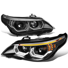 Load image into Gallery viewer, 04-07 BMW 525I 530I 545I 550I 3D Halo Projector LED Headlights Black