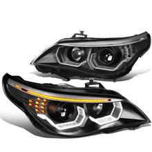Load image into Gallery viewer, 04-07 BMW 525I 530I 545I 550I 3D Halo Projector LED Headlights Black