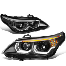 Load image into Gallery viewer, 04-07 BMW 525I 530I 545I 550I 3D Halo Projector LED Headlights Black