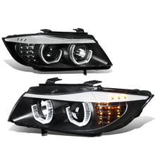 Load image into Gallery viewer, 2006-2012 BMW 3-Series 3D Crystal Halo Projector LED Headlights Black