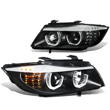 Load image into Gallery viewer, 2006-2012 BMW 3-Series 3D Crystal Halo Projector LED Headlights Black