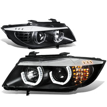 Load image into Gallery viewer, 2006-2012 BMW 3-Series 3D Crystal Halo Projector LED Headlights Black