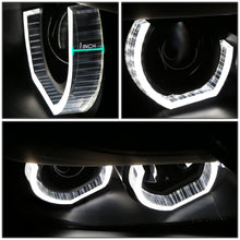 Load image into Gallery viewer, 2006-2012 BMW 3-Series 3D Crystal Halo Projector LED Headlights Black
