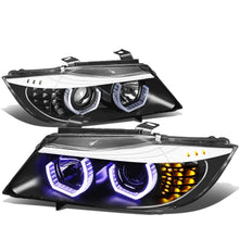 Load image into Gallery viewer, 06-08 BMW 3-Series Crystal Halo Projector LED Headlights Black
