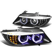 Load image into Gallery viewer, 06-08 BMW 3-Series Crystal Halo Projector LED Headlights Black