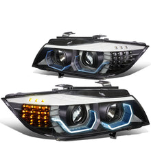 Load image into Gallery viewer, 06-12 BMW 3-Series Crystal Halo Projector LED Headlights - Black