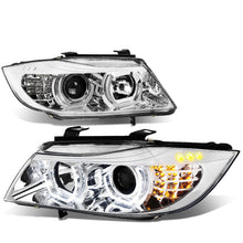 Load image into Gallery viewer, 06-12 BMW 3-Series E90 3D Crystal Halo Projector LED Headlights Chrome