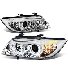 Load image into Gallery viewer, 06-12 BMW 3-Series E90 3D Crystal Halo Projector LED Headlights Chrome