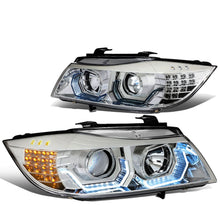 Load image into Gallery viewer, 06-12 BMW 3-Series E90 3D Crystal Halo Projector LED Headlights Chrome