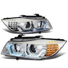 Load image into Gallery viewer, 06-12 BMW 3-Series E90 3D Crystal Halo Projector LED Headlights Chrome