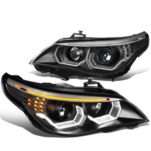 Load image into Gallery viewer, 04-07 BMW 525i/530i/545i/550i 3D LED Projector Headlights Black