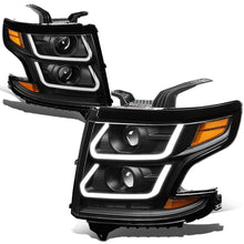 Load image into Gallery viewer, 15-18 Chevrolet Suburban/Tahoe 3D LED Projector Headlights Black/Amber