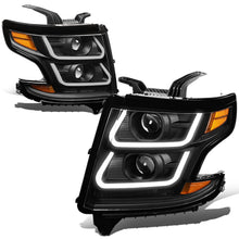 Load image into Gallery viewer, 15-18 Chevrolet Suburban/Tahoe 3D LED Projector Headlights Black/Amber