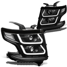Load image into Gallery viewer, 15-18 Chevrolet Suburban/Tahoe 3D LED Projector Headlights Black