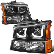 Load image into Gallery viewer, 03-07 Chevrolet Silverado J-Halo LED DRL Headlights 4PC Black