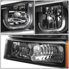 Load image into Gallery viewer, 03-07 Chevrolet Silverado J-Halo LED DRL Headlights 4PC Black