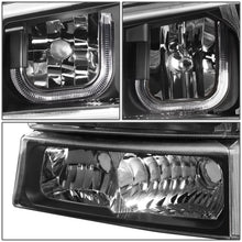 Load image into Gallery viewer, 03-07 Chevrolet Silverado J-Halo LED DRL Headlights 4PC Black Clear